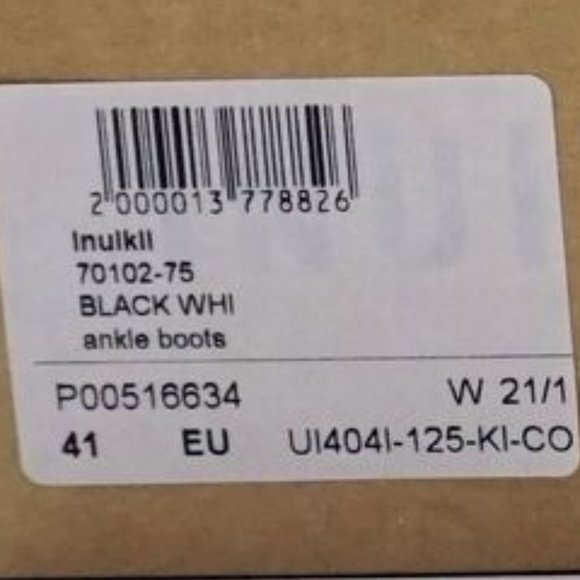 INUIKII Patchwork Winter Ankle Boots in Black and White - FCM62 - Picture 16 of 16